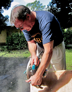 Jim Sawing Plywood